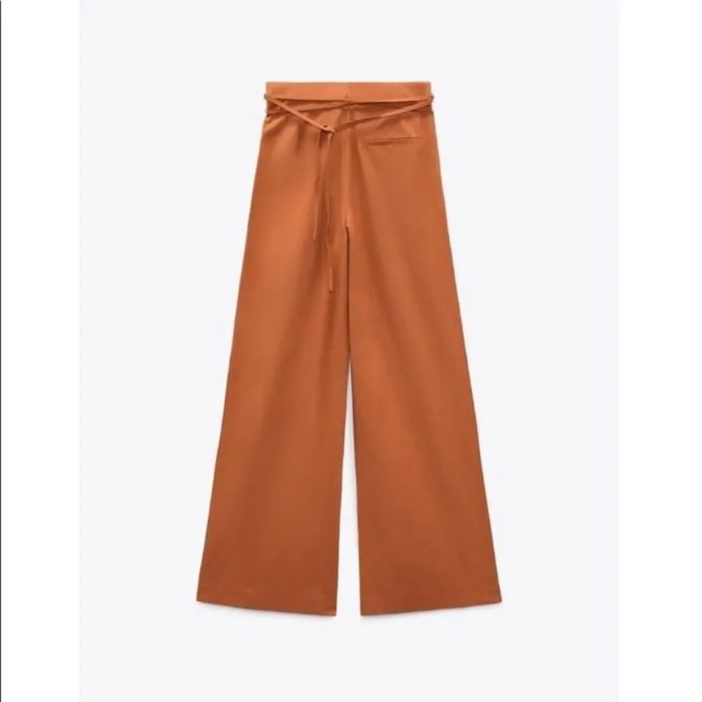 ZARA FULL LENGTH LINEN BLEND PANTS Size XS